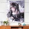 Готическая Kawaii Лолита Аниме Девушка Гобелен Темный Сладкий Двойные Хвосты Настенный Декор Y2K Девушка Эстетика Ткань для Фона Спальни Общежития