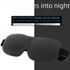 3D Black Stereo Sleep Eye Mask for Travel and Aviation, Nose Bridge-Free