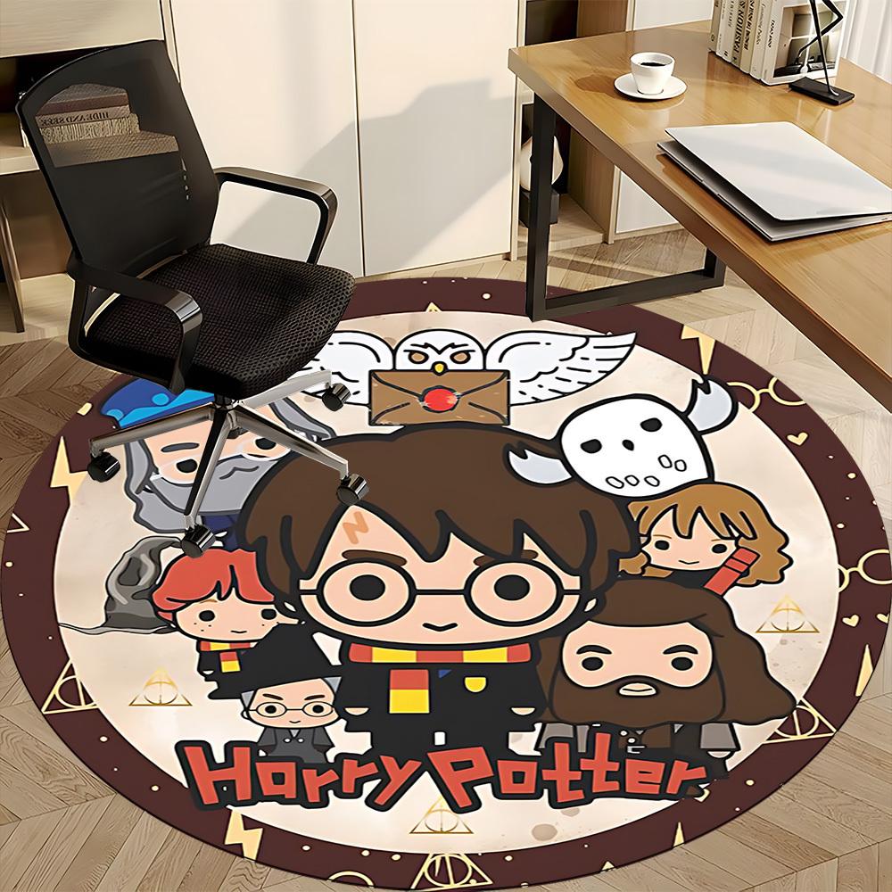 1pc Harry Potter Carpet, Round Non-Slip Durable Large Size Office Carpet, Suitable for Office,yy250908033