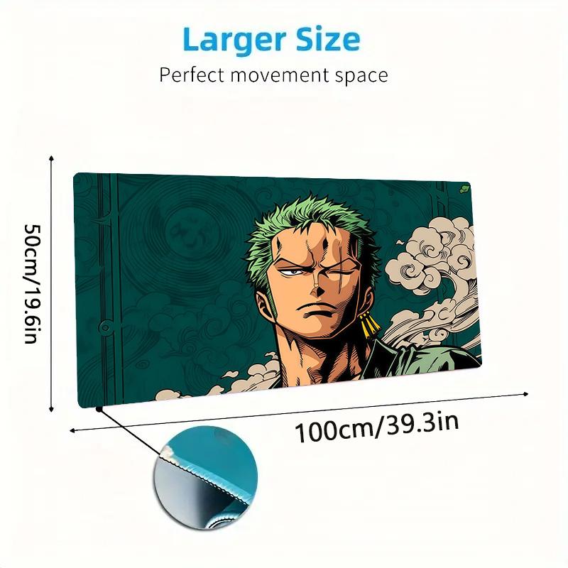 One Piece Roronoa Zoro Print Cushion Non-slip Laptop Tablet Big Mousepad XXL Mat Mini PC Playmat With Lock edge