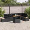 Garden Sofa Set with Storage 7 pcs Black Poly Rattan