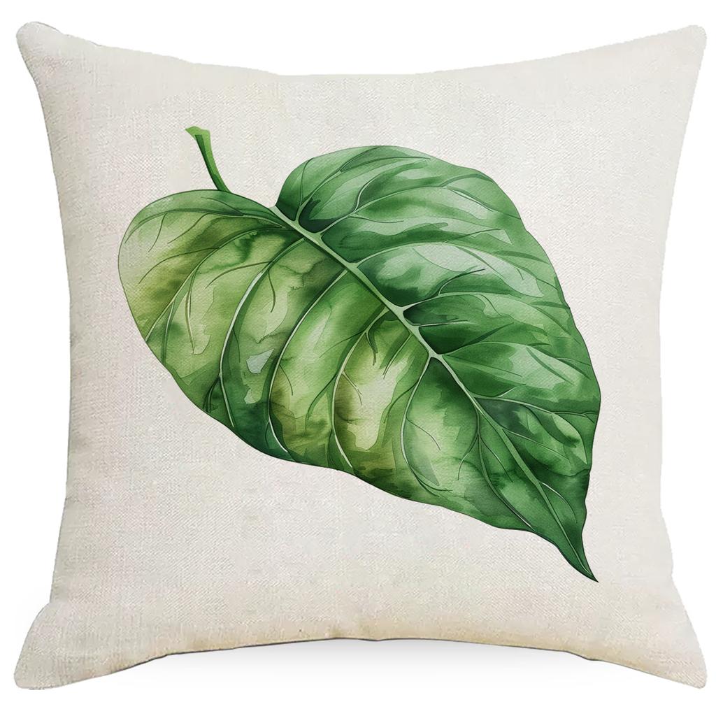 Summer Plant Leaves Pillow Simple Modern Tropical Plant Green Plant Pillow Sofa