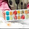 Silicone Ice Cube Tray 14 Cube Stackable With Lid Flexible Easy Release Spill Proof for Cocktails Freezer BPA Free