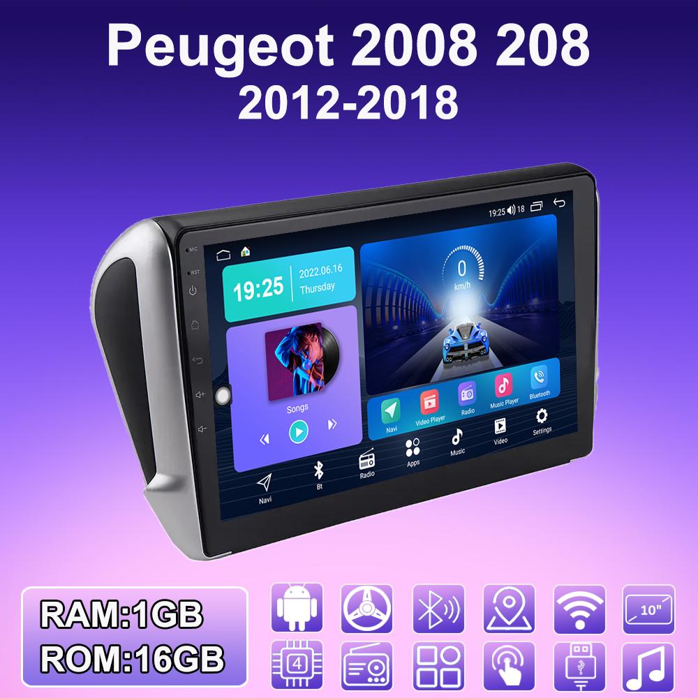 2 DIN Android Carplay автомобильное радио для Peugeot 2008 208 2012-2018 мультимедийный проигрыватель головное устройство стерео GPS навигация BT WIFI 2+32 ГБ