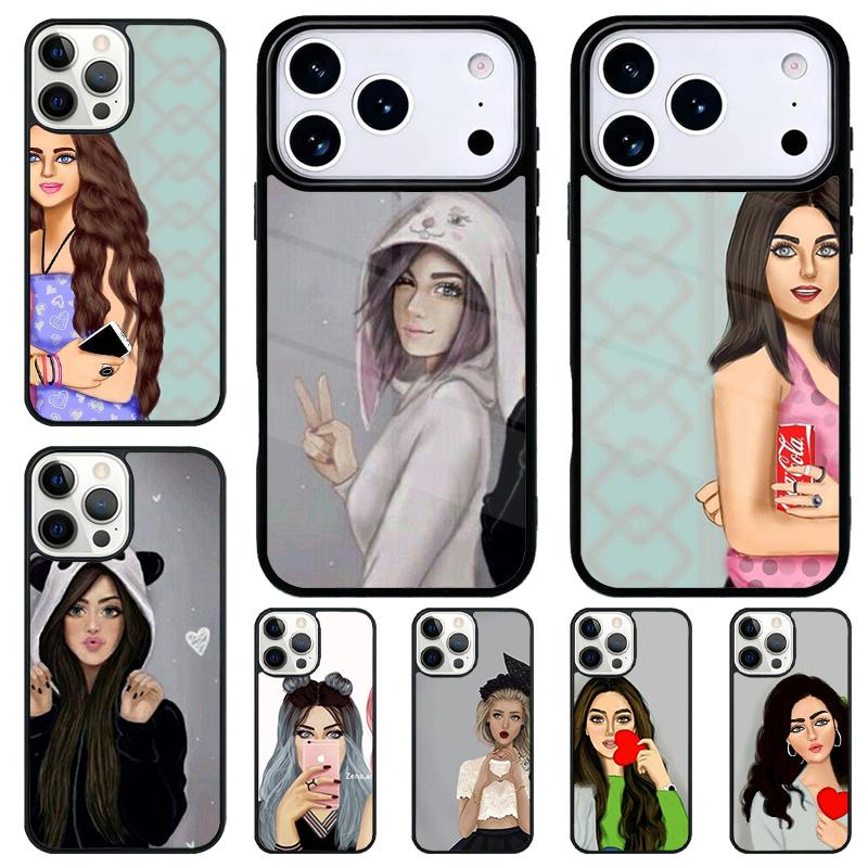 Милый Чехол для Телефона BFF для Девочки Лучшего Друга для iPhone 17 Air 16 15 11 12 14 13 Pro Max Ударопрочный Чехол