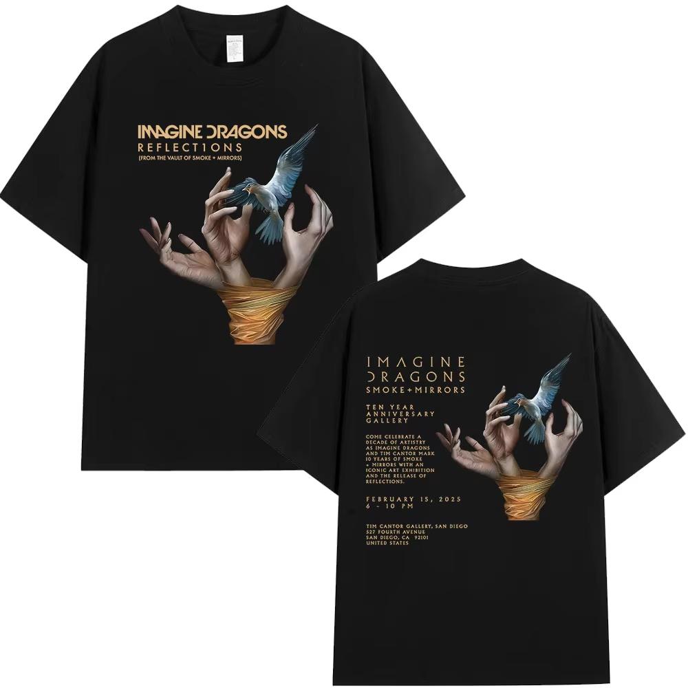 Футболка с музыкальным альбомом Imagine Dragons, рок-группа, модная хип-хоп футболка, мужская, женская, хлопок, комфорт, короткий рукав, футболки, уличная одежда