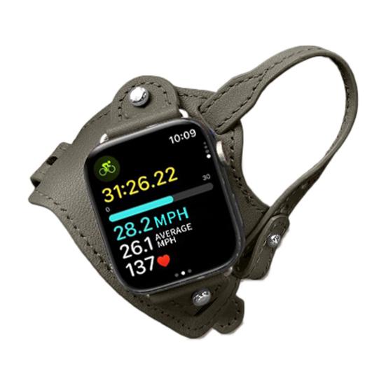 Ремешок для часов для велоспорта, совместимый с Apple Watch Series, регулируемый, винтажный, из искусственной кожи, сменный браслет для смарт-часов