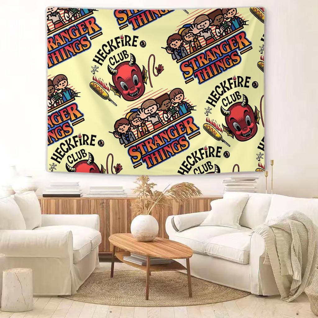 S-Stranger T-Things Hellfire Club Tapestry Wall Hanging Banner Background Backdrops Living Room Cloth Bedroom Party Decor Gift