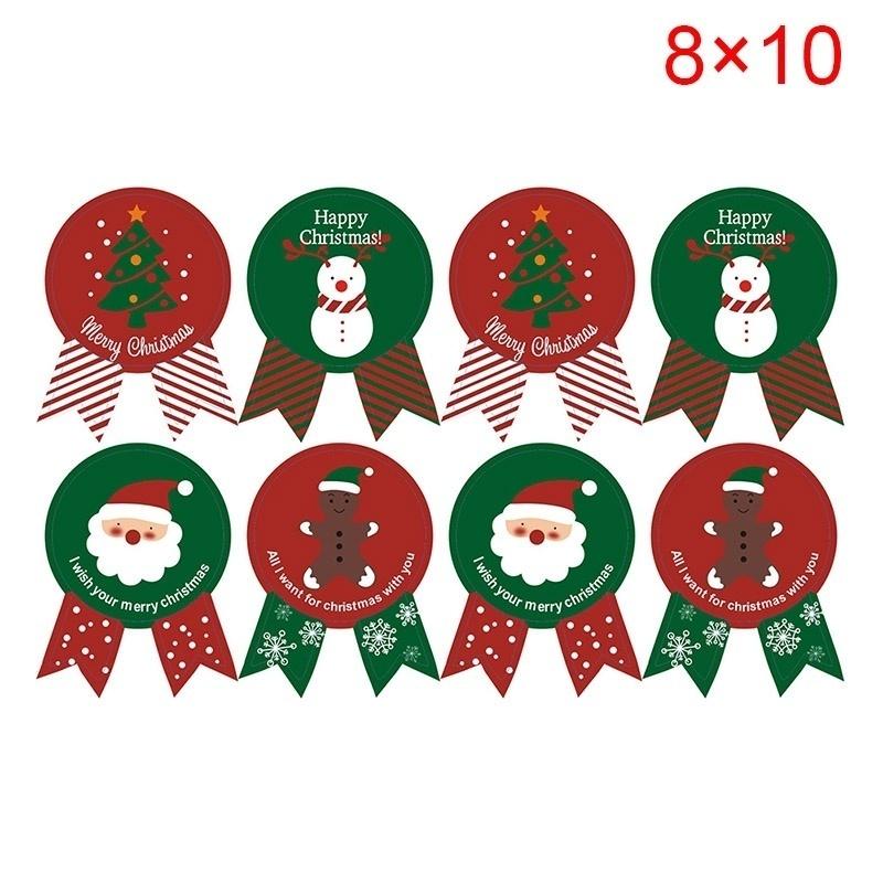 80 шт./компл. Рождественская этикетка, бумажная наклейка, упаковка, запечатывающая наклейки для упаковки печенья, конфет, орехов