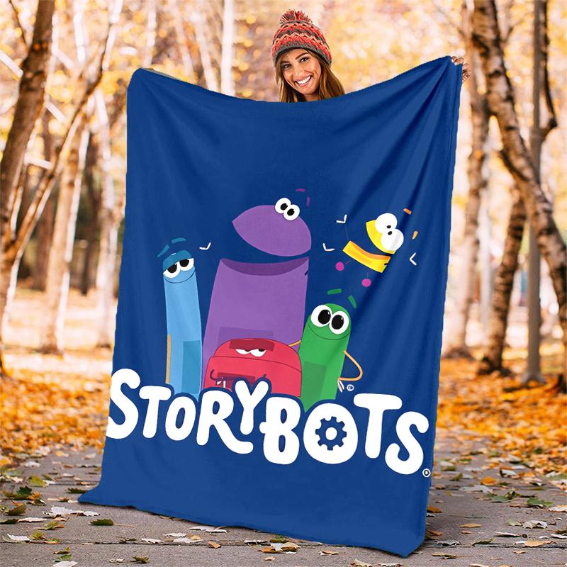 Ask the StoryBots Flannel Blanket Soft Warm All-Season Throw, Design for Camping, Car Travel, Hiking Sofa, Bed, Office Perfect Gift for Parties