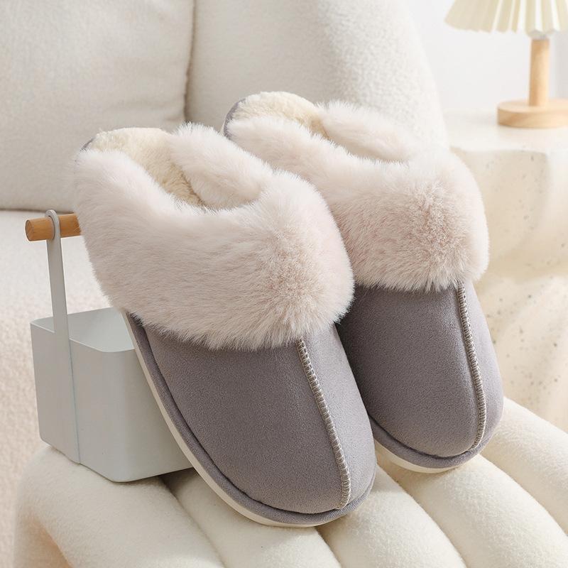 Lamb Wool Winter New Cotton Shoes Snow Cotton Velvet Home Warm Non-slip Waterproof Fluffy Shoes Women