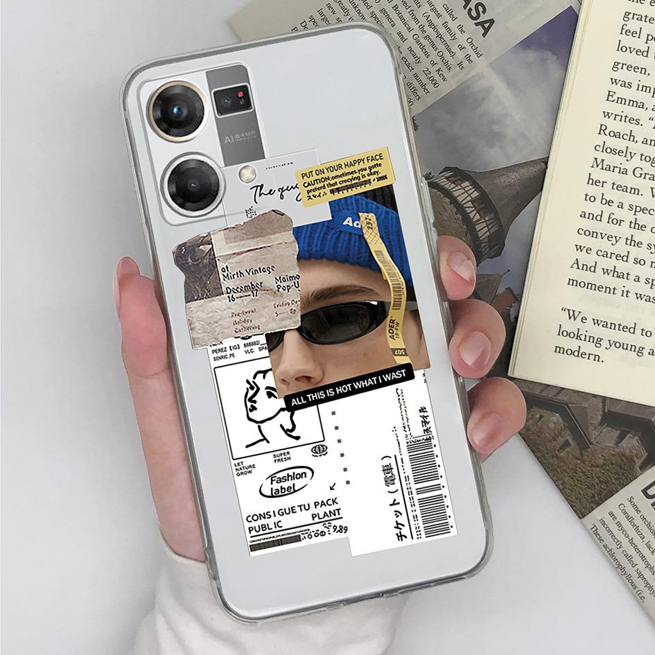 Чехол для телефона Realme 9 10 Pro + C55 C53 C33 OPPO Reno7 Pro SE 4G 5G Reno8 T, модная задняя крышка для телефона для девочек, мягкий силиконовый бампер для OPPO Realme