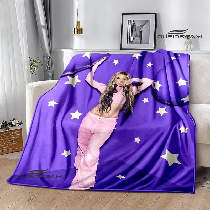 Spanish singer Lola índigo printed blankets Flange Warm blanket soft and comfortable blanket picnic blankets birthday gift