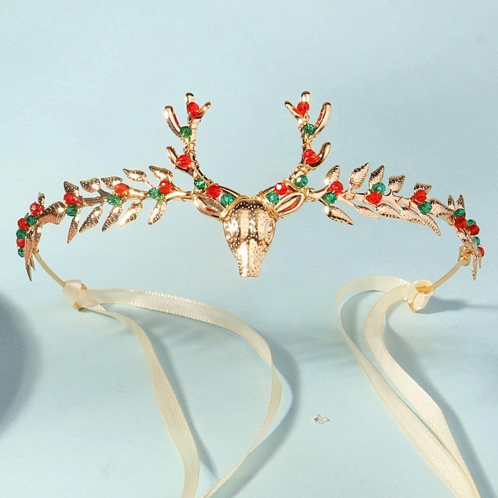 Crystal Christmas Headband Hair Comb Antlers Hairband Fashion Hairpin Set Merry Christmas