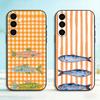 Three Color Striped Fish Phone Case Black Silicone Soft For Samsung Galaxy A73,A72,A71,A70,A53,A52,A51