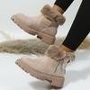 European and American Foreign Trade Large Size 44 Medium Tube Velvet Thick-soled Cotton Boots Women's Cross-border New Thickened Warm Snow Boots