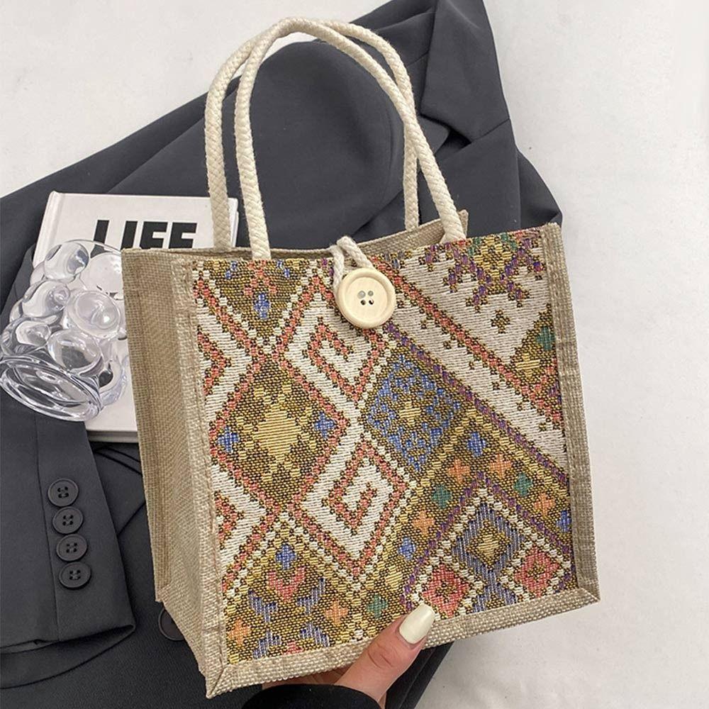 Ручная сумка для покупок, сумка для подмышек, модная льняная сумка-тоут для женщин