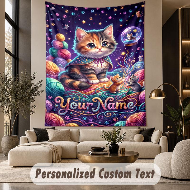 Fantasy Magic (103) Theme Wall Tapestry Customized With Name Text Personalized Hanging Tapestry For Bedroom Living Room Decor