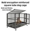 Iron Large Dog Cage Outside Cheap Thickened Square Tube Dogs Cage Kennel Outdoors Border Collie House with Wheels Pet Supplies