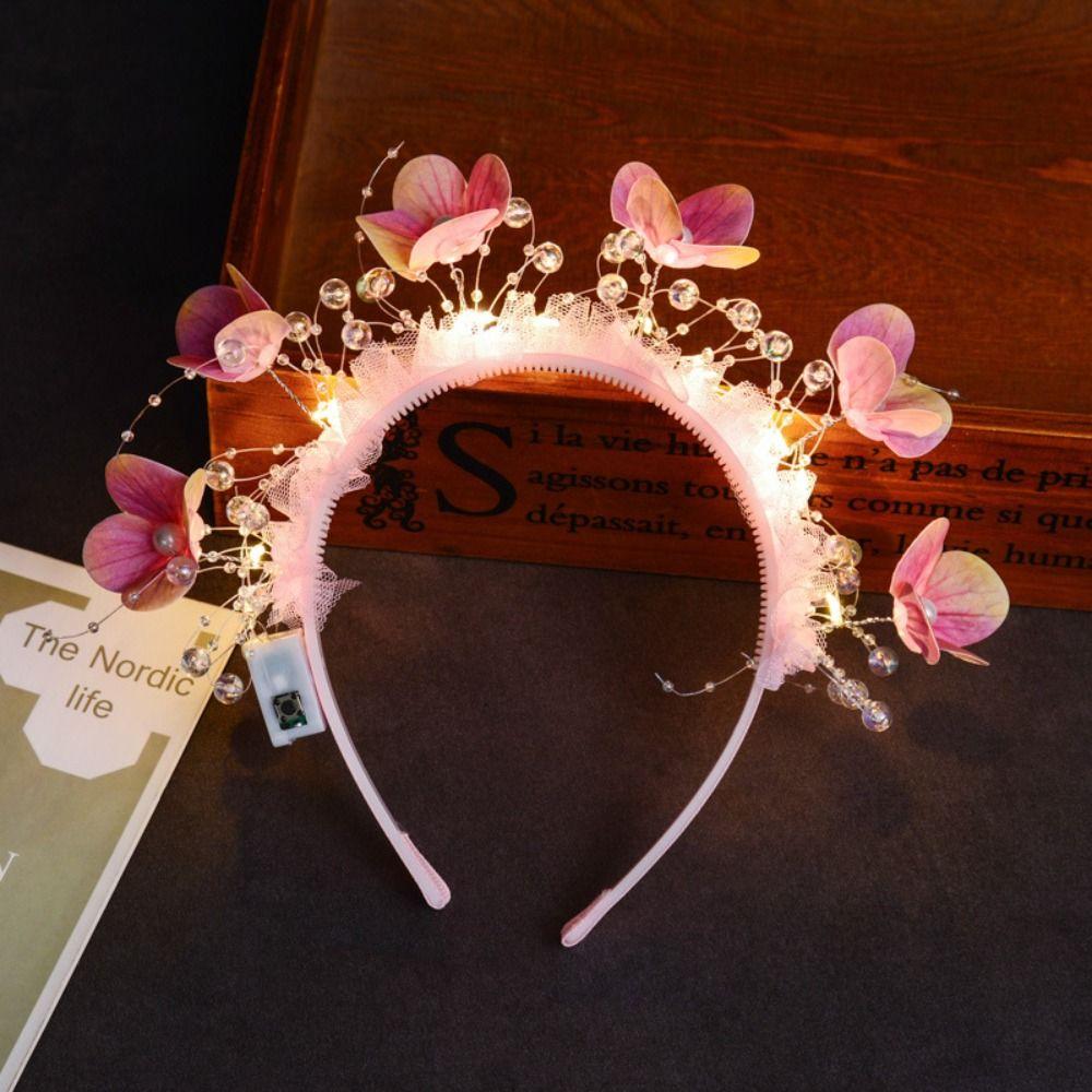 Butterfly Decoration LED Light-Up Hairband Sweet Flower Headband Birthday Party