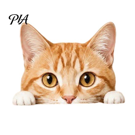 Wooden Cat Ornaments Cute Shelf Sitter Ornament, Peeking Kitten Figurine, Small Decorative Souvenirs 2D Flat Statue for Desktops And Bookshelves