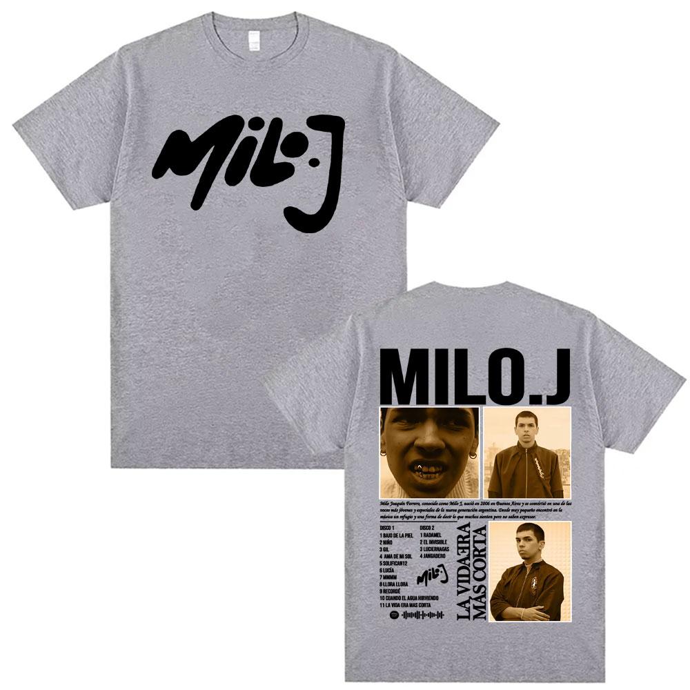 Rapper Milo J La Vida Era Mas Corta New Album Tshirts Men Women Fashion Summer Short Sleeve T Shirt Oversized 100 Cotton Shirt