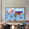Frameless World Map Cultural Wall Art Gift,Study,Wall Hanging,Indoor Outdoor,Educational Decor,Travel Tools