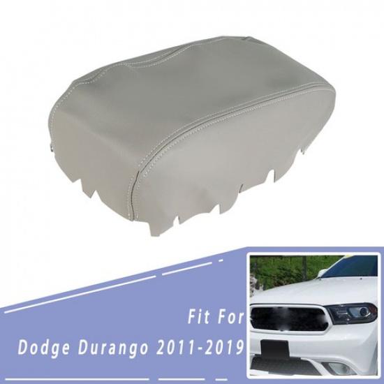 For Dodge Durango 2011-2017 Center Console Lid Leather Armrest Pad Cover Gray