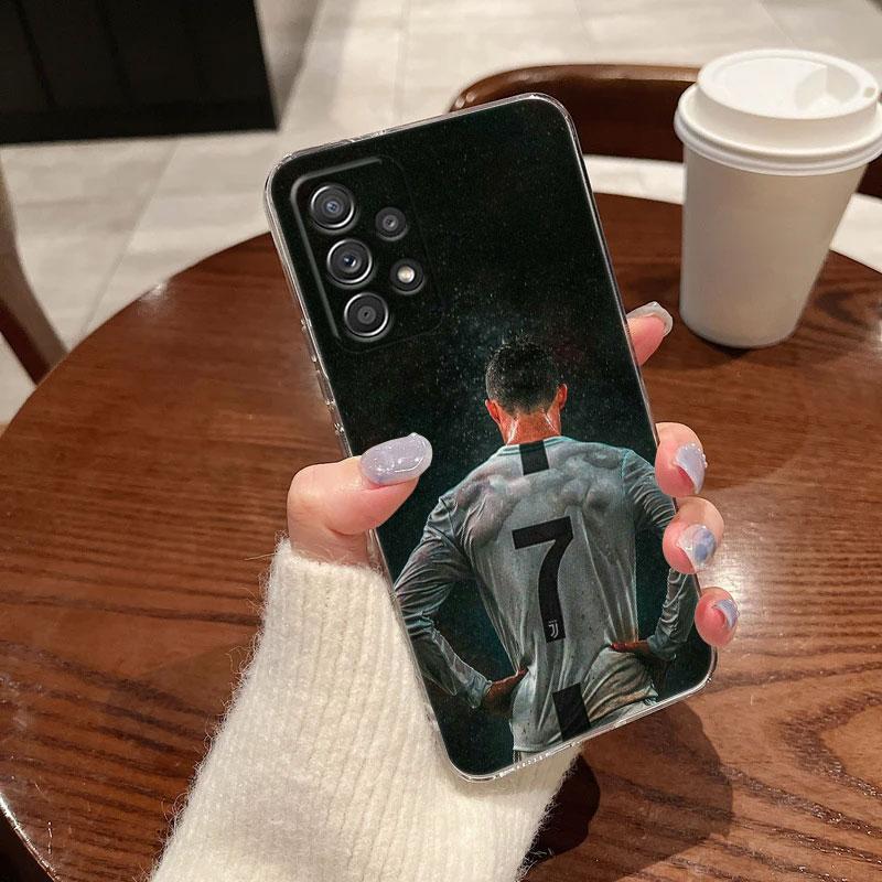 Прозрачный мягкий чехол для телефона C-R-7-Dark Football для Samsung Galaxy A56 A57 A37 A55 A54 A36 A35 A26 A25 A16 A17 A07 A52 A34 A21s