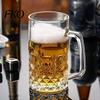 Robust Beer Mug for Home Mug, 500ml Large Capacity Glass Cup, with Thickened Wall And Durable Heavy Base Handle Design, Clear Cup Drinking Juice