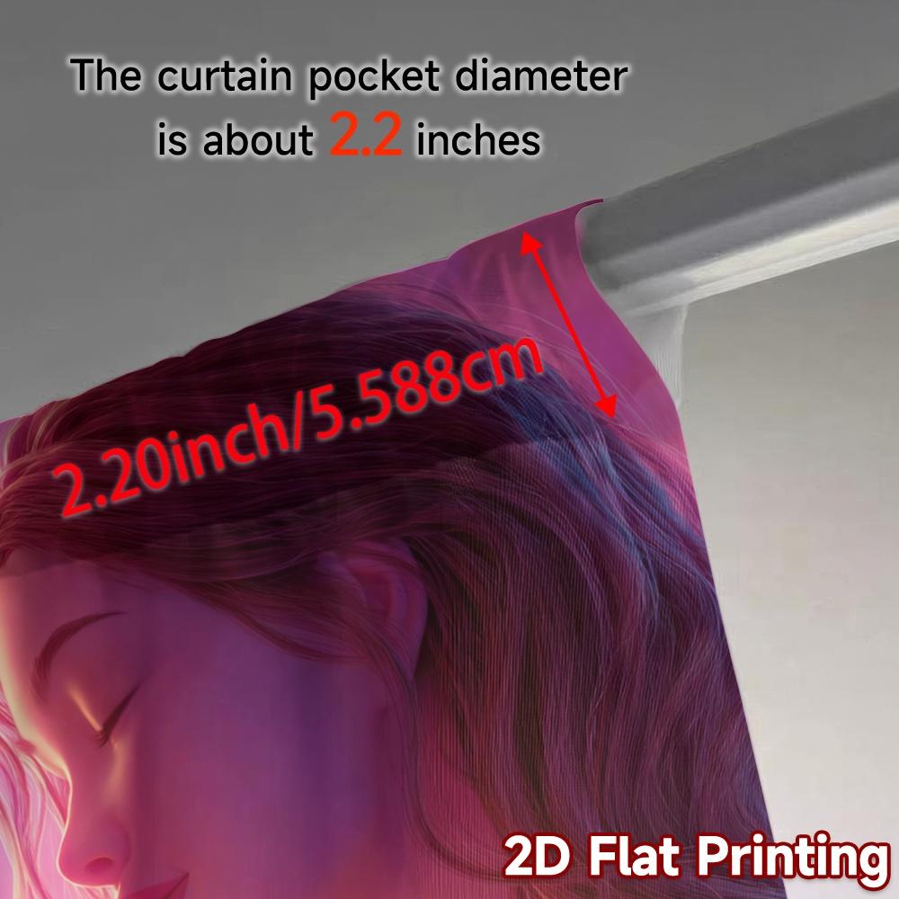 Комплект из 2 плоских печатных штор без карниза Blooming Glow Chic Цифровая печать Универсальная полиэстеровая ткань Готовые шторы
