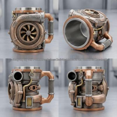 Креативная кружка из нержавеющей стали с эпоксидной смолой Turbo и эмалированным покрытием