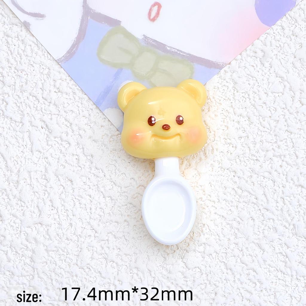 Милая ложка-медведь из мультфильма, аксессуары из смолы: Чехол для телефона, заколка для волос, бижутерия, украшение своими руками.