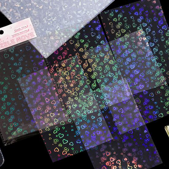 6 листов голографических наклеек «Иридисцентная мечта» для журналов, водонепроницаемые наклейки для скрапбукинга, прозрачная основа для коллажа, запечатывания, украшения