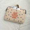 Stitched Laptop Sleeve Women Men 13.3 14 15.6 16 Inch Notebook Case Shockproof Portable Bag With Bear Cartoon Embroidery