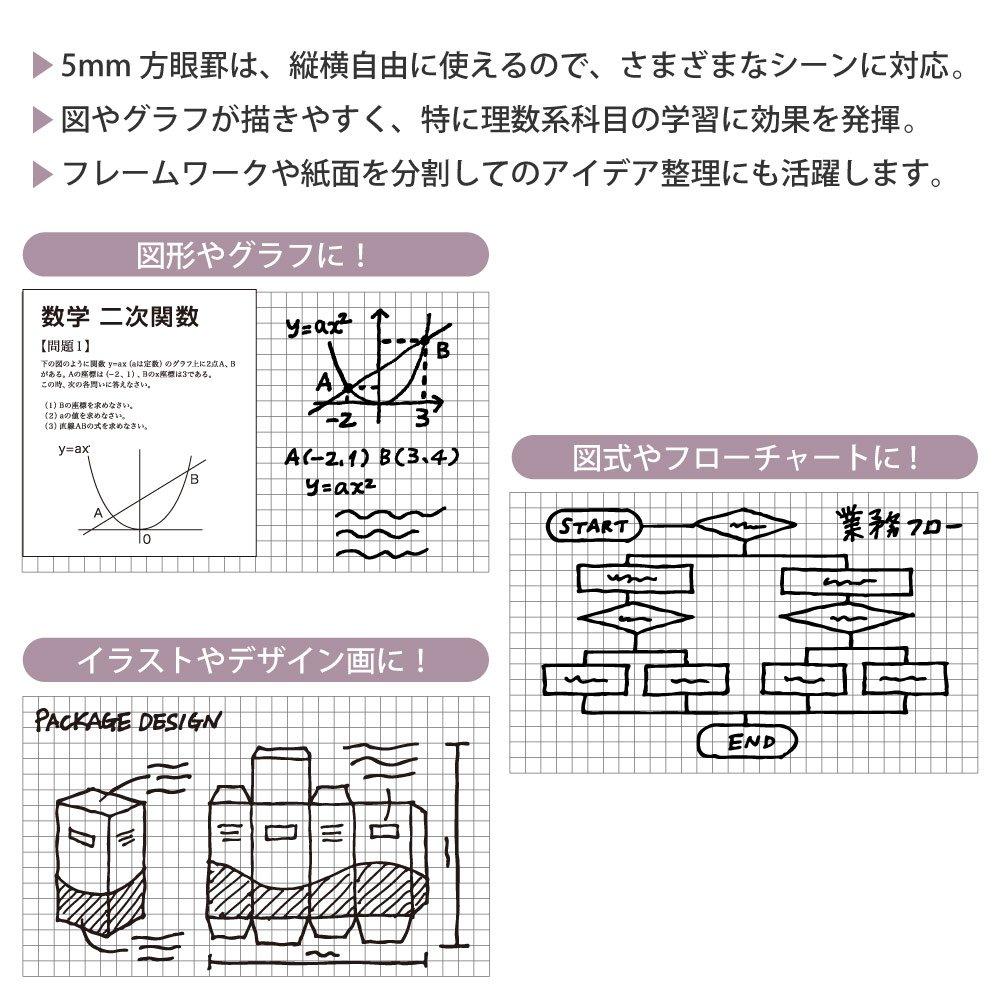 Maruman Easy to Write 5mm A5 Set of Loose-Leaf Paper, On, Grid, Size, L1307H, 5.