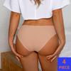 4Pcs/Lot Sexy Women Briefs No Trace Ice Silk Underwear Low Waist Sports Lingerie Female Intimates Underpants