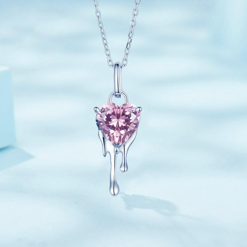 Barbie necklace [Original Design] Pink Heart Shape, Temperament and High-Quality Original First Release, Ins Style Love Confession ZJYXL-YS-113