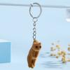 Cute Cartoon Three-Dimensional Flocking Clever Cat Keychain Cute Animal Cat Bag Pendant Lovely Car Keychain Accessories Gifts