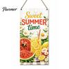 Farmhouse Wall Art Summer Wooden Hanging Sign, Welcome Sign Front Door Decor with Party Supplies Rope, Colorful Hanger for Seasonal Beach House Ready