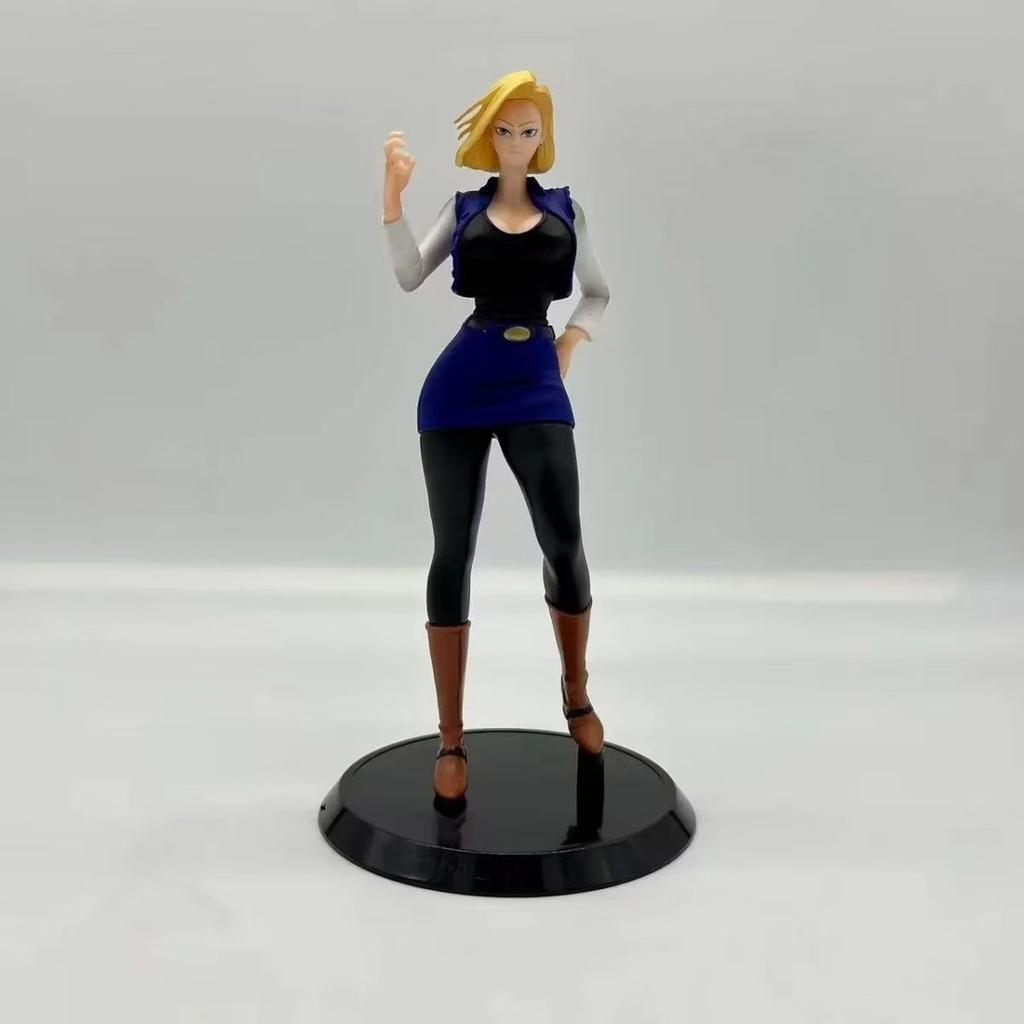 Фигурка Аниме Dragon Ball Z 19 см Боевой Андроид 18 Женская Фигурка ПВХ Сцена Боя Поза Стоя Коллекционная Кукла Статуэтка Игрушка Подарок
