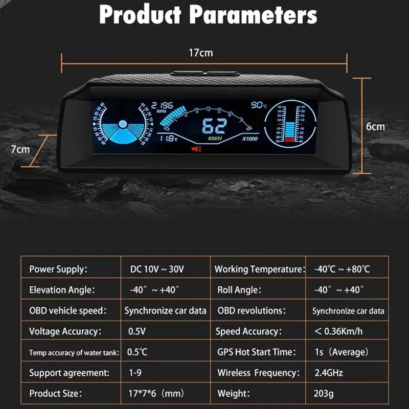 OBD X90 Проекционный дисплей на лобовое стекло Бортовой компьютер OBD2 Спидометр автомобиля OBD-датчик С дисплеем угла наклона и тангажа