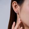 Romantic Hollow Heart Halo S925 Silver VVS Round Moissanite Beaded Border Ear Back GRA Certified Sweet Daily Gift Stud Earrings