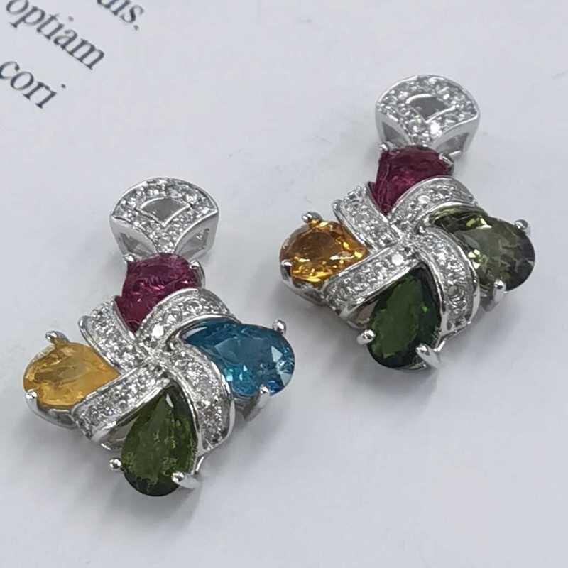 Sace Gems Роскошные ожерелья с подвеской из стерлингового серебра 925 пробы, разноцветные турмалиновые ожерелья для женщин, сверкающие ювелирные изделия, подарок на день рождения