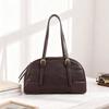 Retro Boston Pillow Bag Fashionable Shoulder Women's Head Layer Vegetable Tanned Leather Large Capacity Tote Underarm