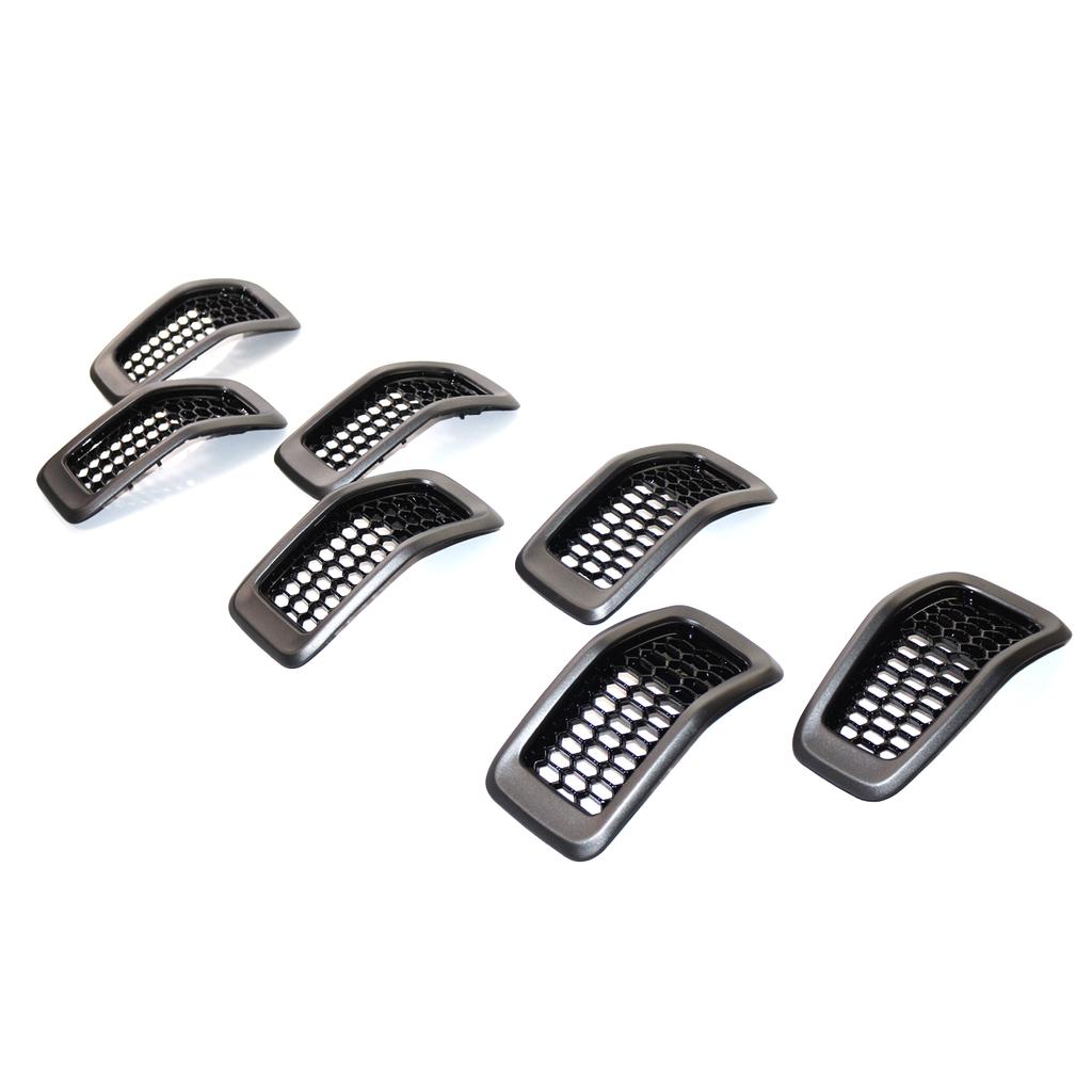 7 шт., матовый серый автомобильный передний бампер, центральная решетка, накладка, сетчатая сотовая гоночная решетка, замена для Jeep Cherokee