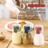 4Pcs Transparent Quantitative Salt Glass Bottle Press Type Precise Spice Dispenser  Barbecue