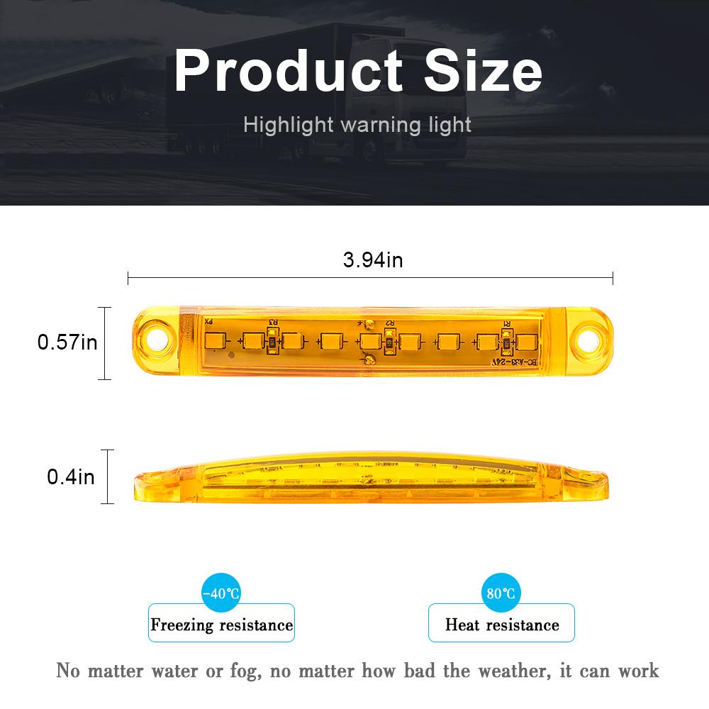 2 шт. светодиодные боковые габаритные огни сигнальная лампа для грузовика прицепа сигнальная лампа 9 светодиодных индикаторов 12 В стробоскоп светодиодный для мотоцикла