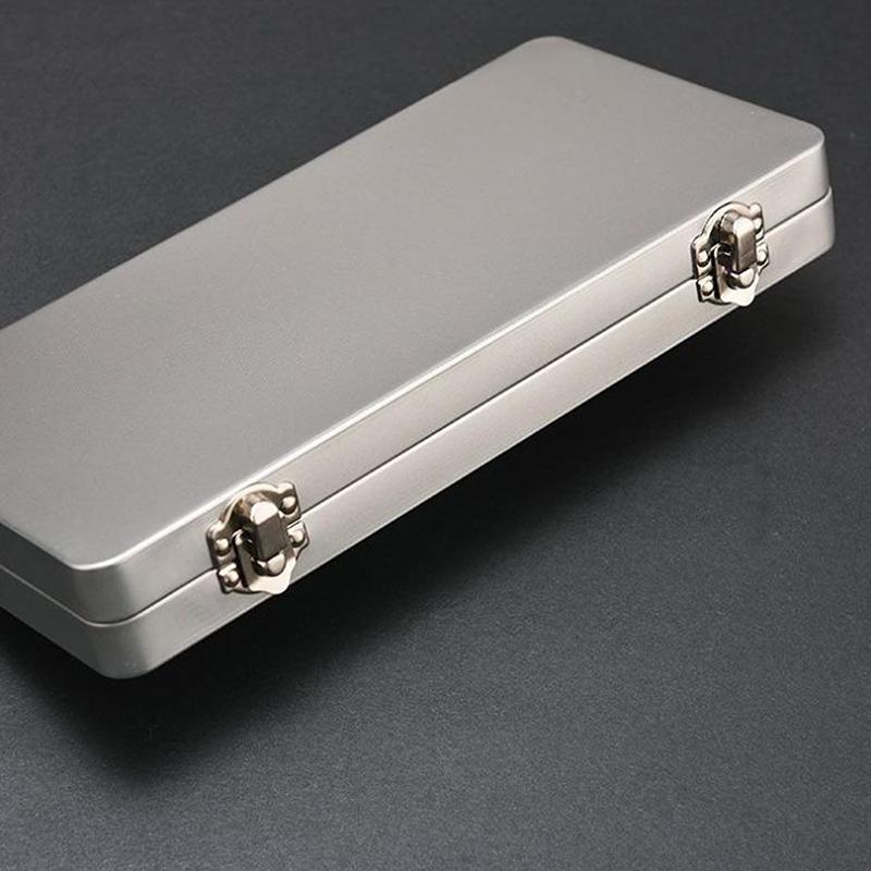 Прочная прямоугольная металлическая коробка серебристо-серого цвета с крышкой-Идеально подходит для хранения счетов, косметики, канцелярских принадлежностей-Идеально подходит для дома, офиса