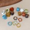Smudge Resin Irregular Round Ring, Simple High-end Index Finger Ring, Personality Versatile Fashion Jewelry Women